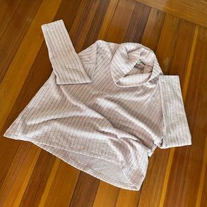Light Pink Dylan Textured Boxy Cowl Neck